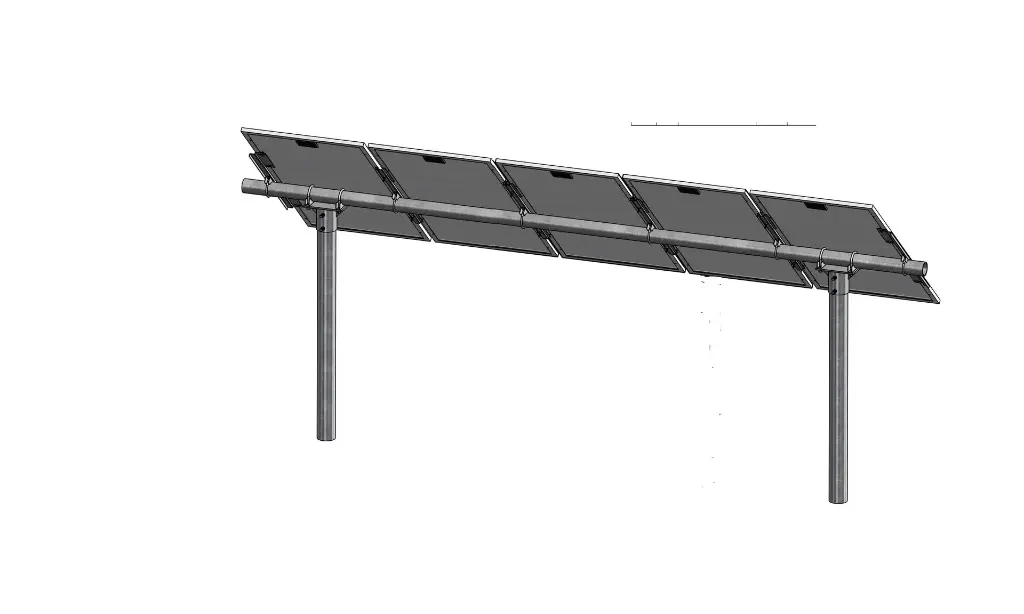 Tamarack Horizontal Pole Mount for (5) modules 72"-96" long, 2 poles