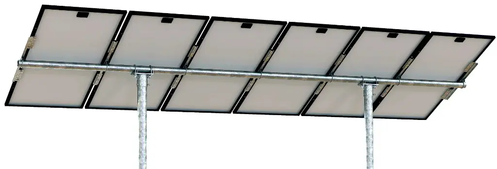 Tamarack Horizontal Pole Mount for (6) modules 38"-72" long, 2 poles 