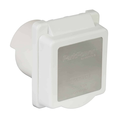 [PP-301ELRV] White 30A Easy Lock Watertight Glass-Filled Polyester Standard Inlet