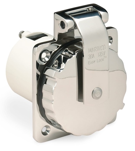 [MRC-6371EL-B] Stainless Steel Power Inlet, 50A 125/250V