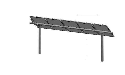 [TMK-UNI-PGRM/5P2] Tamarack Horizontal Pole Mount for (5) modules 38"-72" long, 2 poles