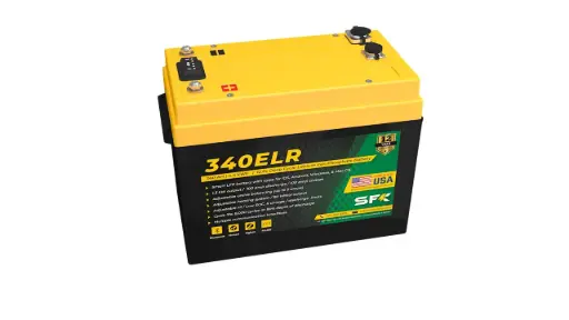 [SFK-340ELR] SFK SFK340ELR 12.8v 340 AH 4.1 kWh Victron Communications Bluetooth Dual Heating Lithium Battery (with RS485 Data Port and Cable)
